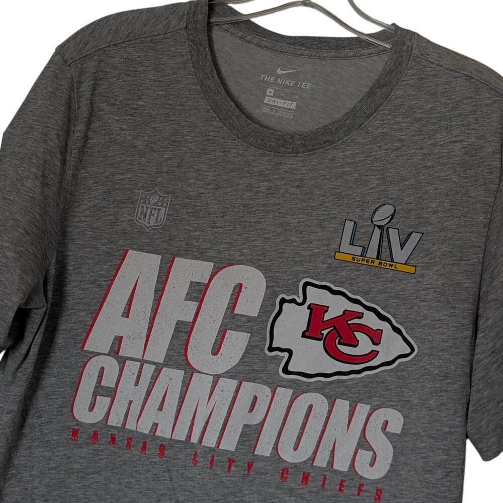 Kansas City Chiefs Shirt Mens Medium Gray NFL Nike AFC Champions Super Bowl LIV